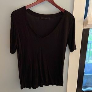 All Saints Ribbed black tee - Size Medium